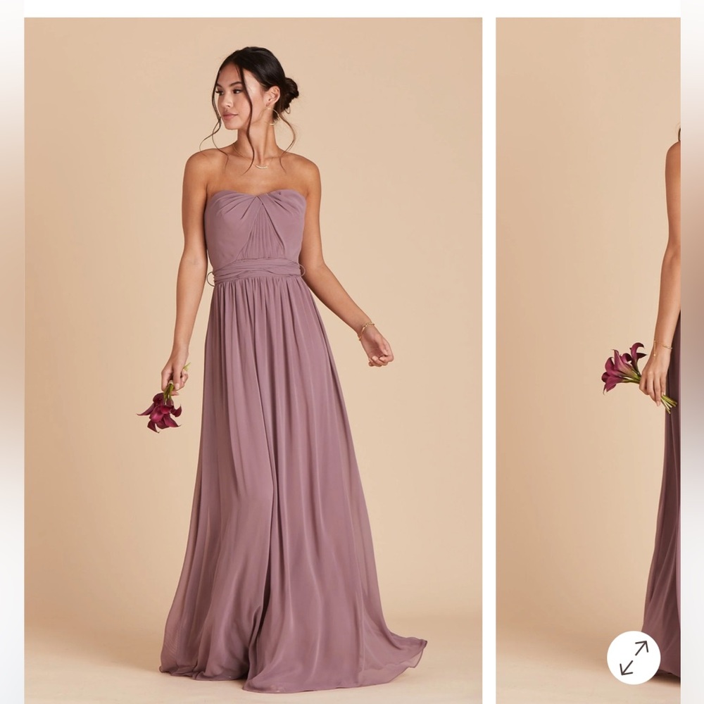 Birdy Grey Grace Dark Mauve Convertible  Chiffon Maxi Bridesmaid Dress Medium - Picture 5 of 9
